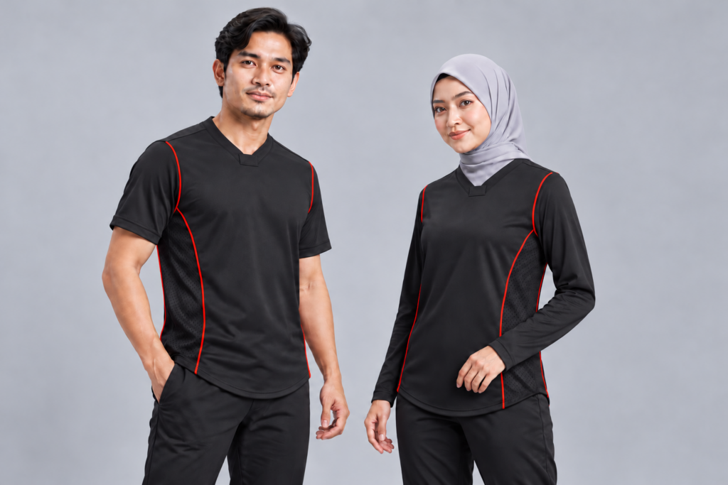 Multipanel MF6A Vneck Flat Cross Basic Curve Hem — V-neck Flat, Basic / standard, Curve Hem. AI illustration, not an actual sewn sample.