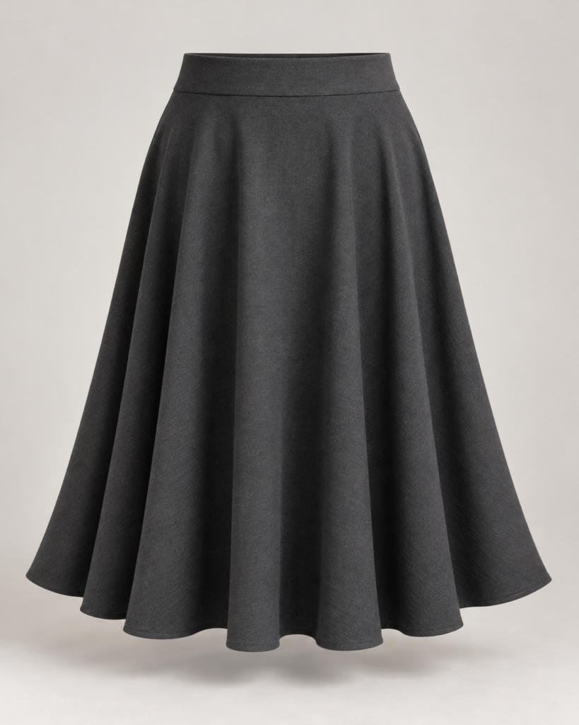 Free Size Skirt — —, —, —. Gambaran AI, bukan sampel jahitan sebenar.