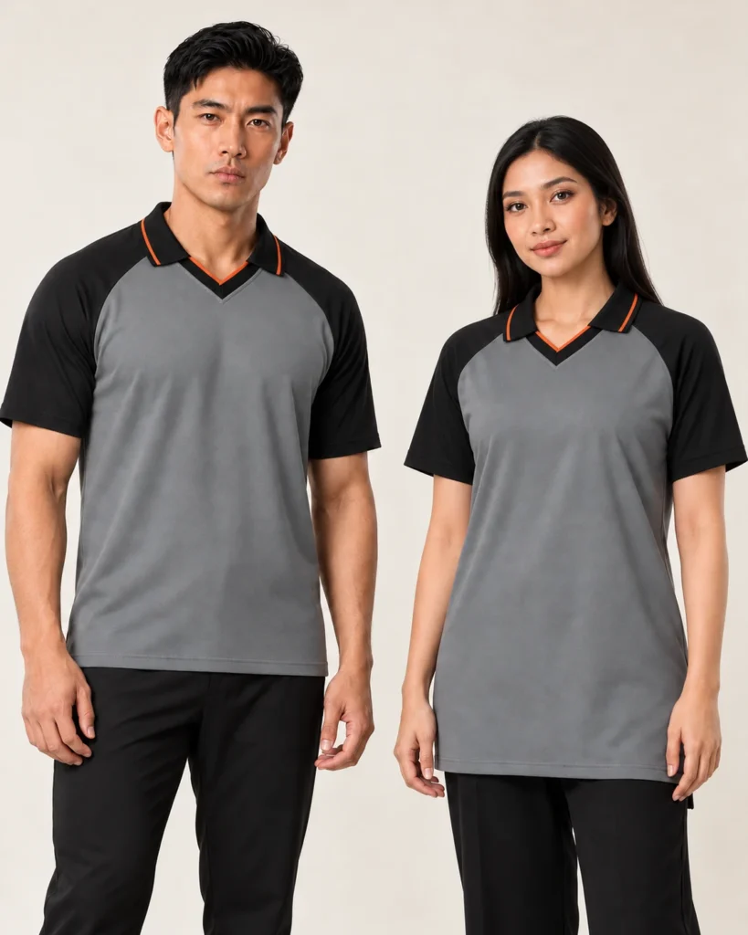Adult Retro Raglan Basic — V-neck Collar / Retro, Raglan, Standard finish. AI illustration, not an actual sewn sample.