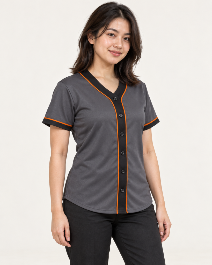 Adult Baseball Women Cut — Baseball, Women Cut, Standard finish. AI illustration, not an actual sewn sample.