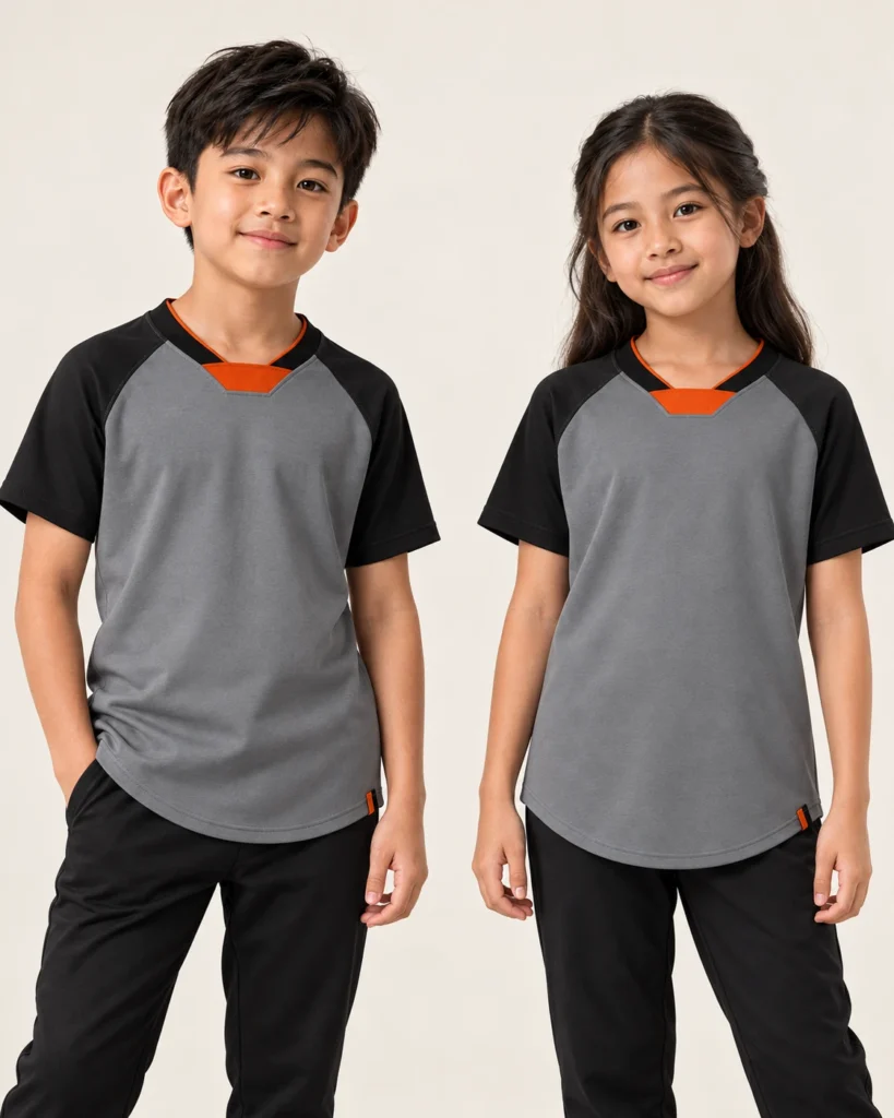 Kids NFL Raglan Curve Hem — NFL, Raglan, Curve Hem. AI illustration, not an actual sewn sample.